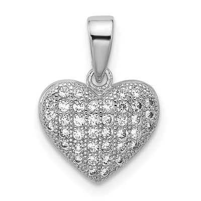 Sterling silver cubic zirconia heart pendant