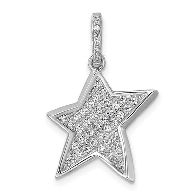 Sterling silver cubic zirconia star pendant