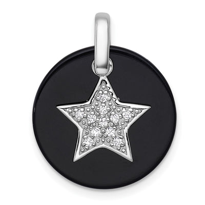 Sterling silver cubic zirconia circle pendant