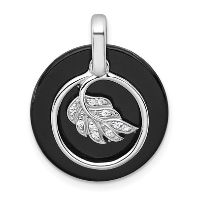 Sterling silver cubic zirconia circle pendant