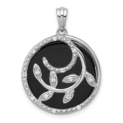 Sterling silver cubic zirconia circle pendant