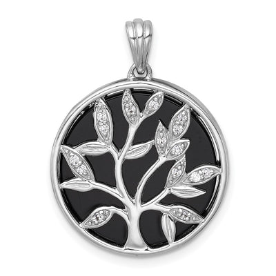 Sterling silver cubic zirconia tree of life pendant
