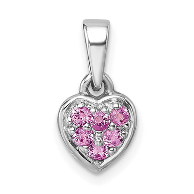Sterling silver cubic zirconia heart pendant