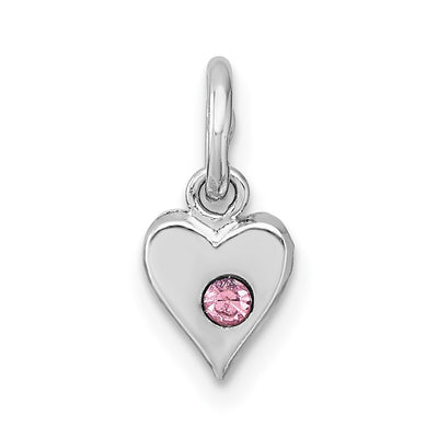 Sterling silver crystal heart pendant