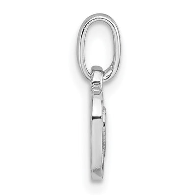 Sterling Silver Rhodium-plated Polished with Pink Enamel Triple Heart Charm Pendant