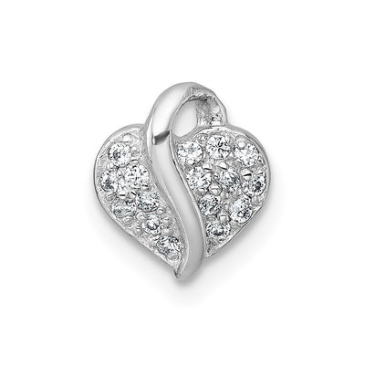 Sterling silver cubic zirconia heart pendant