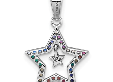 Sterling silver star drop earrings, another view