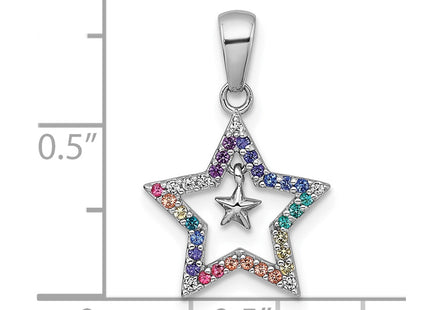 Sterling silver star drop earrings, further view
