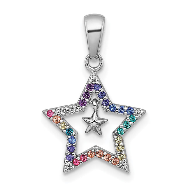 Sterling silver star drop earrings