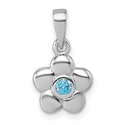 Sterling silver cubic zirconia flower pendant