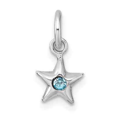 Sterling silver crystal star pendant