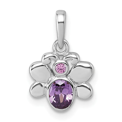 Sterling silver cubic zirconia butterfly pendant