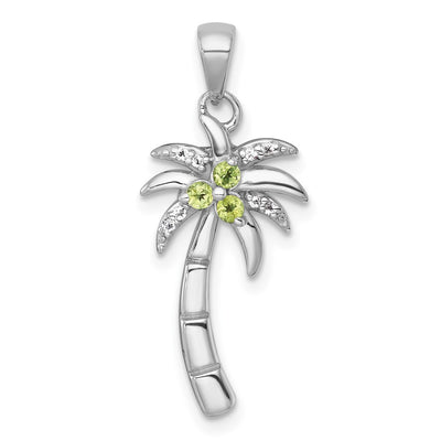 Sterling silver peridot tree pendant