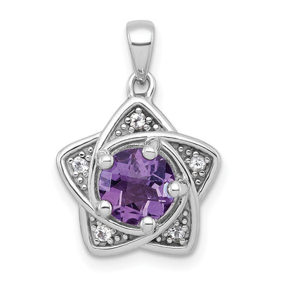 Sterling silver peridot star pendant