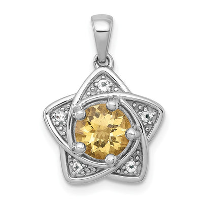 Sterling silver citrine star pendant
