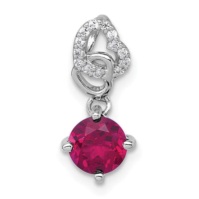 Sterling silver cubic zirconia heart chain