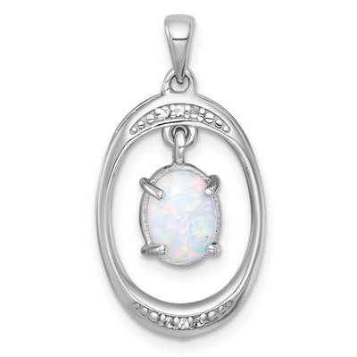 Sterling silver topaz oval pendant