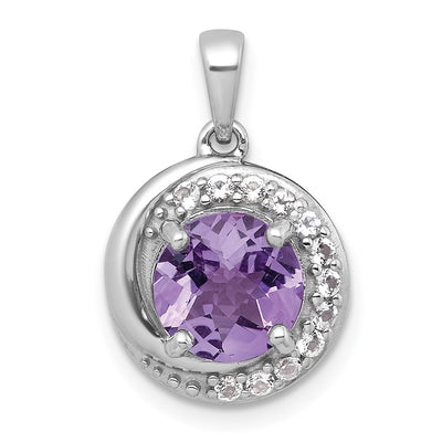 Sterling silver amethyst circle pendant