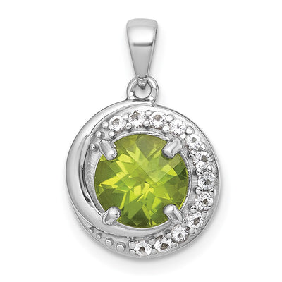 Sterling silver peridot circle pendant