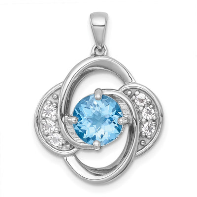 Sterling silver blue topaz pendant
