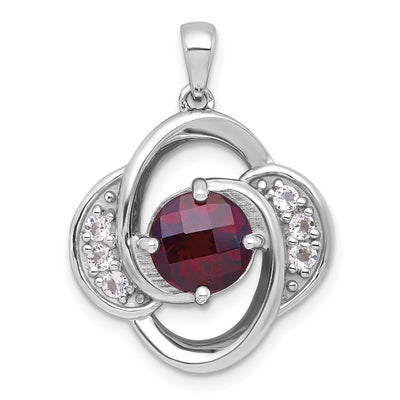 Sterling silver garnet pendant