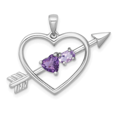 Sterling silver quartz heart pendant