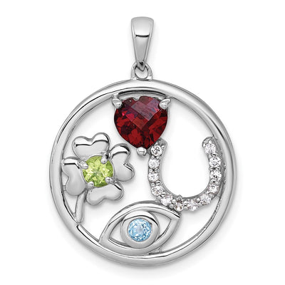 Sterling silver peridot pendant