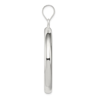 Sterling Silver Rhodium-plated Circle Pendant