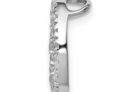 Sterling Silver Rhodium-plated CZ Round Pendant (Style QP770)