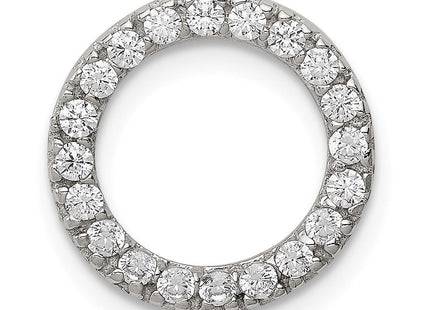 Sterling Silver Rhodium-plated CZ Round Pendant (Style QP770)