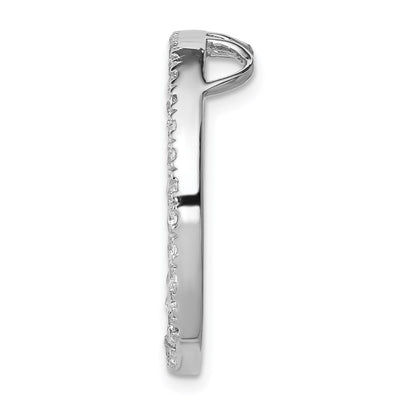 Sterling Silver Rhodium-plated CZ Round Pendant, 24 x 24mm