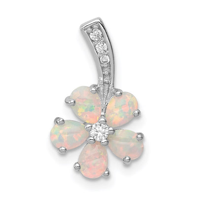 Sterling silver opal flower pendant