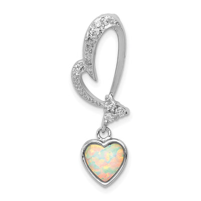 Sterling silver cubic zirconia heart pendant