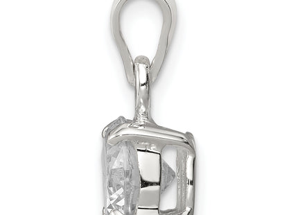 Sterling Silver CZ Pendant, 17 x 8mm