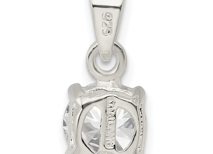 Sterling Silver CZ Pendant, 17 x 8mm