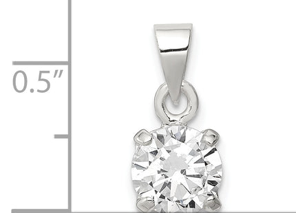 Sterling Silver CZ Pendant, 17 x 8mm