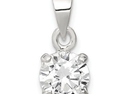 Sterling Silver CZ Pendant, 17 x 8mm