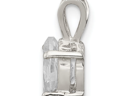 Sterling Silver CZ Pendant, 13 x 6mm