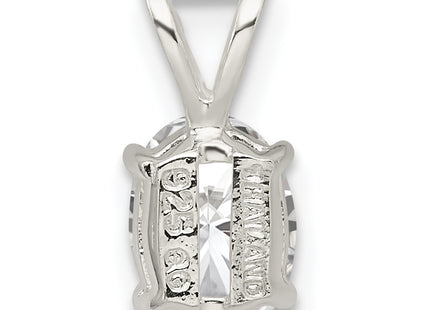 Sterling Silver CZ Pendant, 13 x 6mm