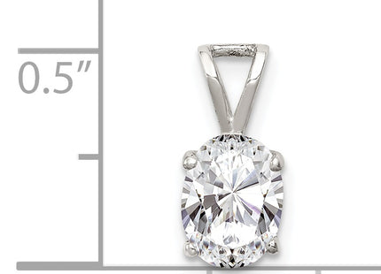 Sterling Silver CZ Pendant, 13 x 6mm