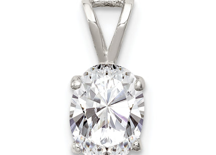 Sterling Silver CZ Pendant, 13 x 6mm