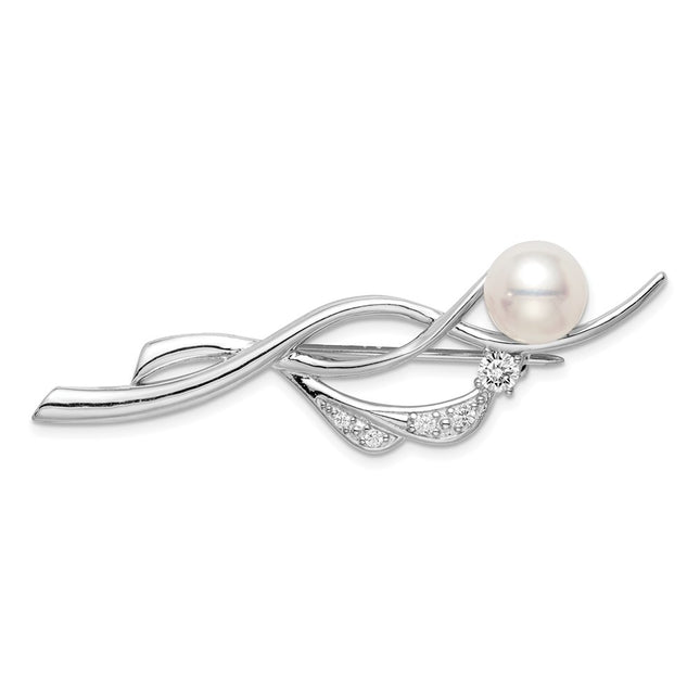 Sterling silver cubic zirconia brooch