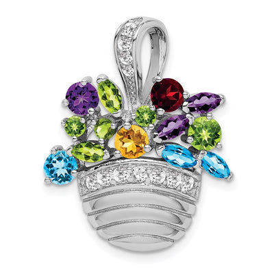 Sterling silver cubic zirconia pendant