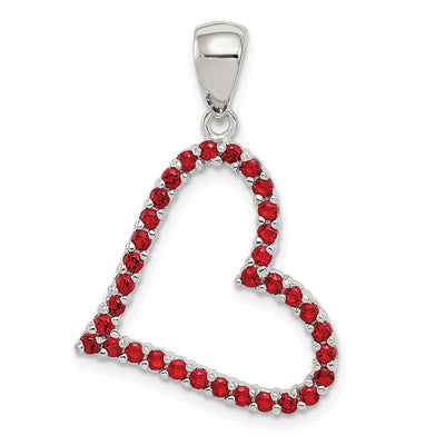 Sterling silver cubic zirconia heart pendant