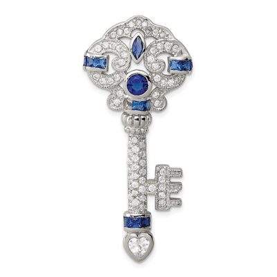 Sterling silver cubic zirconia key pendants & charm