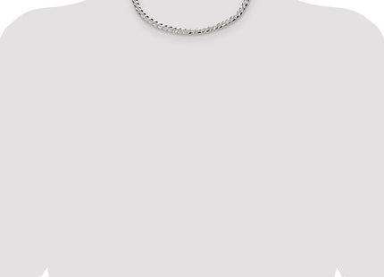 Sterling Silver Flat D/C Pave Curb Chain (Style QPCB140-16)