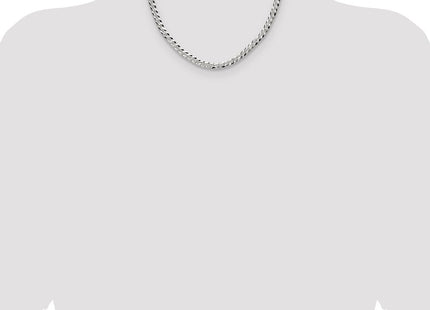 Sterling Silver Flat D/C Pave Curb Chain (Style QPCB140-18)