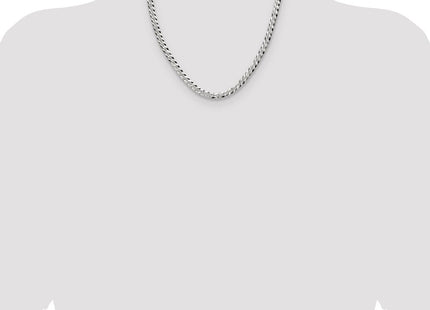 Sterling Silver Flat D/C Pave Curb Chain (Style QPCB140-20)