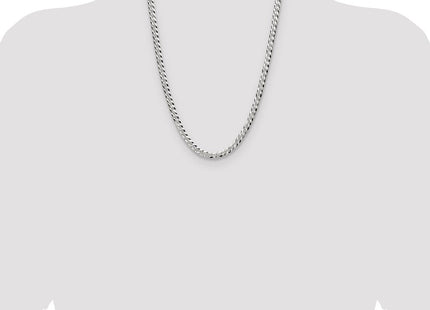 Sterling Silver Flat D/C Pave Curb Chain (Style QPCB140-24)