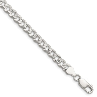 Sterling Silver Flat D/C Pave Curb Chain (Style QPCB140-8)
